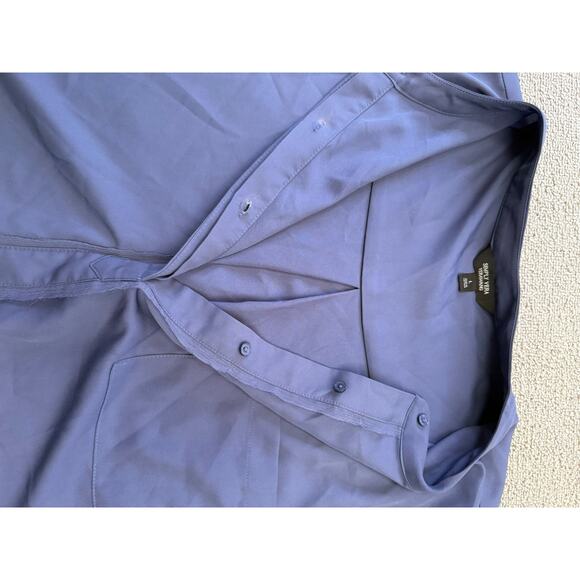 Simply Vera Verawang Women's Large Blue Short Sleeve Pocket Tunic Blouse - Picture 8 of 12